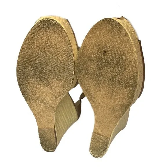 Steve Madden Ruffle Satin Wedge Heel Sandal Size 9 - Picture 7 of 11